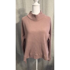The Nort Face Chabot Waffle Knit Sweater Women's Size Large Mauve Mock neck EUC